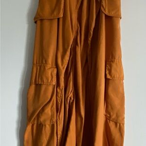 Zara Orange Drape Coat, XS